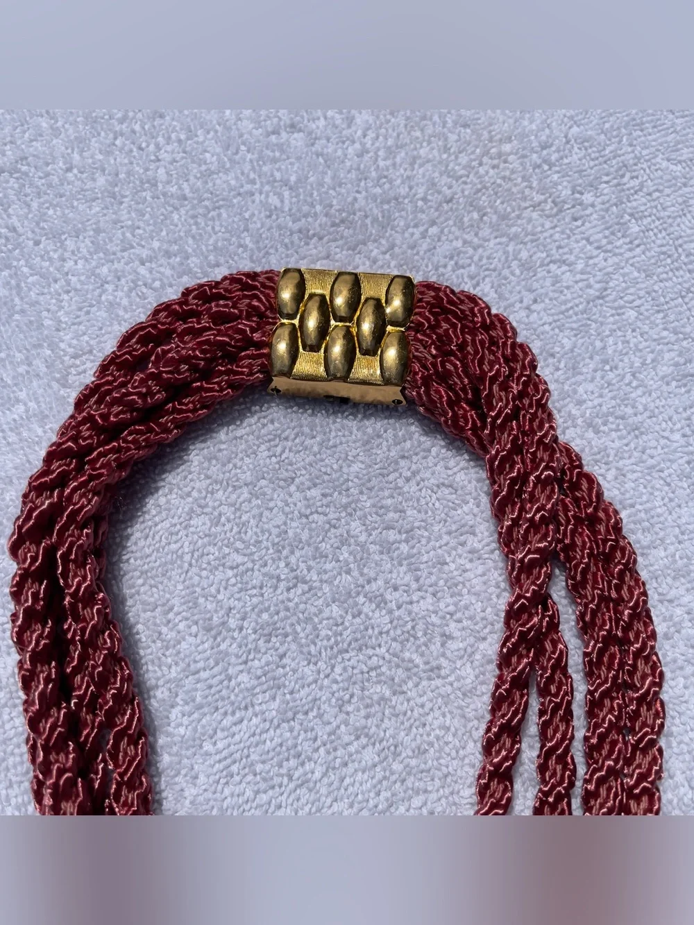 Vintage 80's Cloisonne’ Enameled Rope Belt upBraided Design Gold Tone Accents 45
